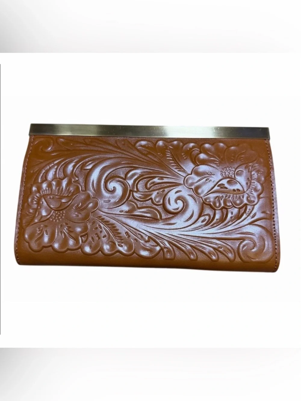 Patricia Nash Cauchy Tooled Wallet in Florence Brown RFID  NWOT